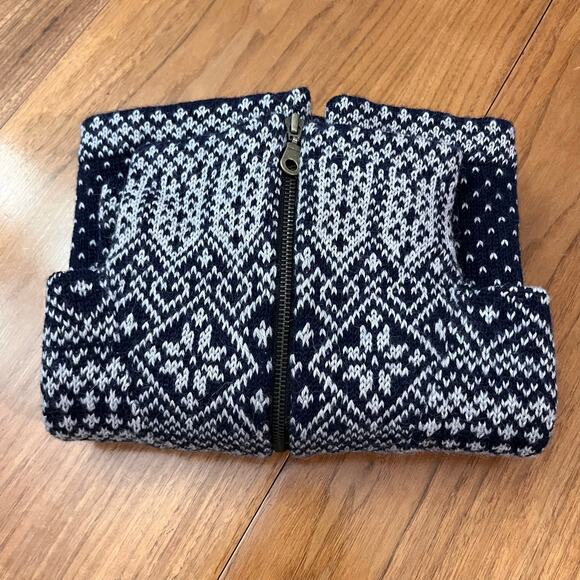 L.A.M. Alpaca Sweater Size Large Half Zip Authentic Bolivian Navy Gray - Picture 13 of 13